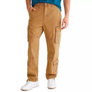 Aeropostale Baggy Cargo Pants Mens M Brown Canvas Tie Hem Non Stretch NEW